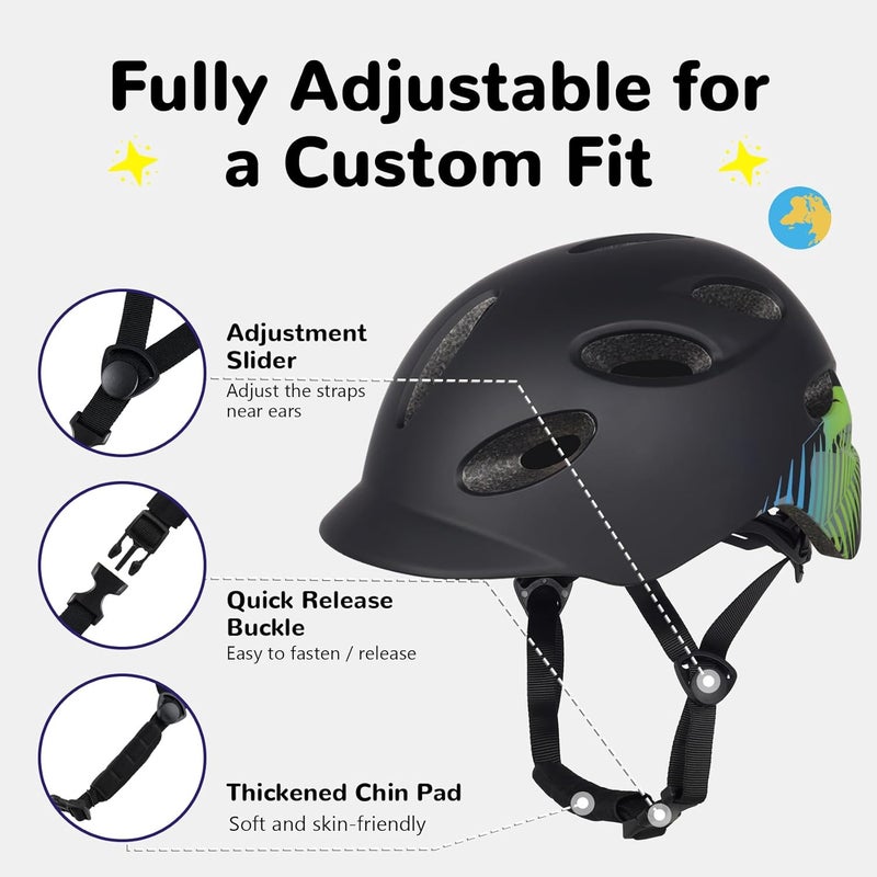 OUWOR Kids/Youth Bike Helmet for Boys Girls and Teens, Adjustable and Multi-Sport for Bicycle, Kick Scooter, Skateboard, Roller/Inline Skate - Image 5